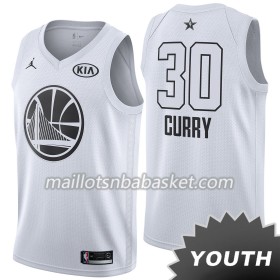 Maillot Enfant Golden State Warriors Stephen Curry 30 2018 All Star Jordan Brand Blanc Swingman